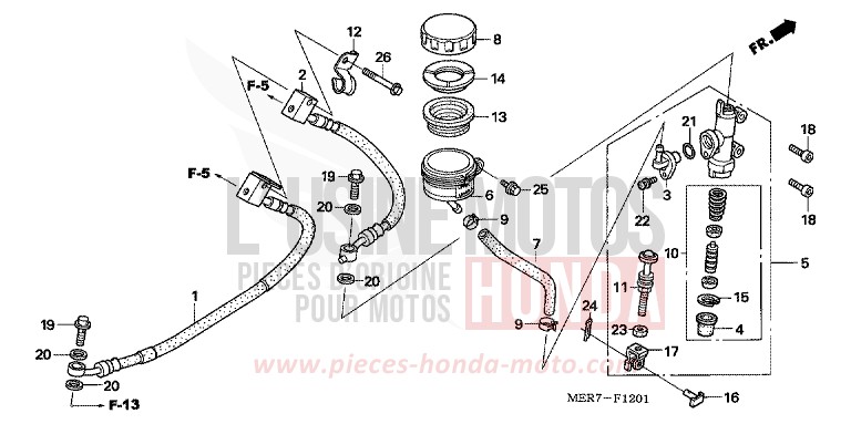 HAUPTBREMSE, HINTEN ZYLINDER (CBF600SA6/NA6) von CBF600N ABS QUASAR SILVER METALLIC (NHA48) von 2006